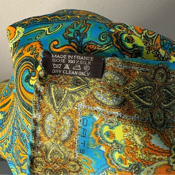 Etro 100% Silk Scarf Paisley Made in France - Picture 6 of 7